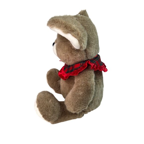 Vintage 1996 Walmart Holiday Mouse Tartan Bow Collar Plush Brown Stuffed Animal - Picture 4 of 12